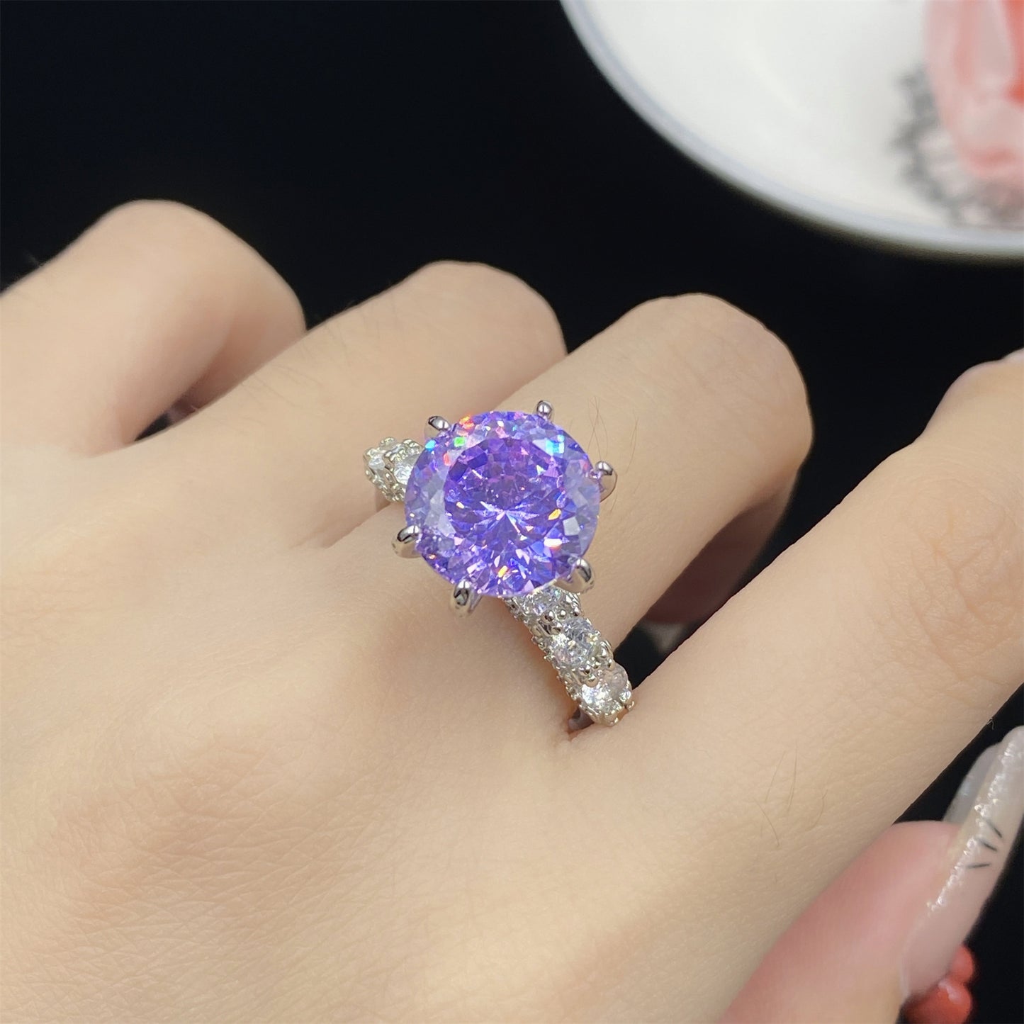 5 Karat Starry Sky Cut Spodumene Purple