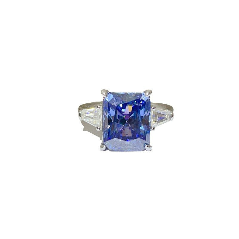 Sapphire Blue Ledean 5 Karat Moissanite Ring