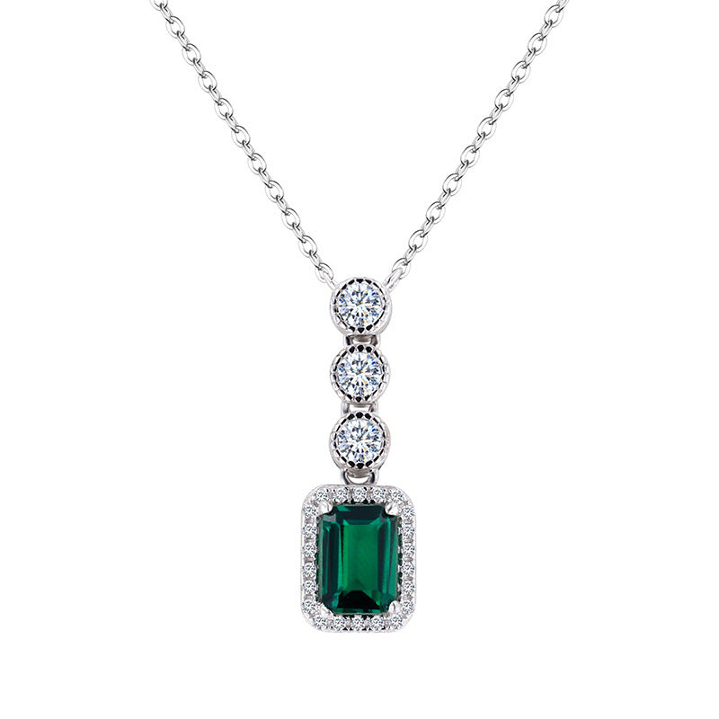 Emerald Pendant 1 Karat Recycled S925 Silver Plating