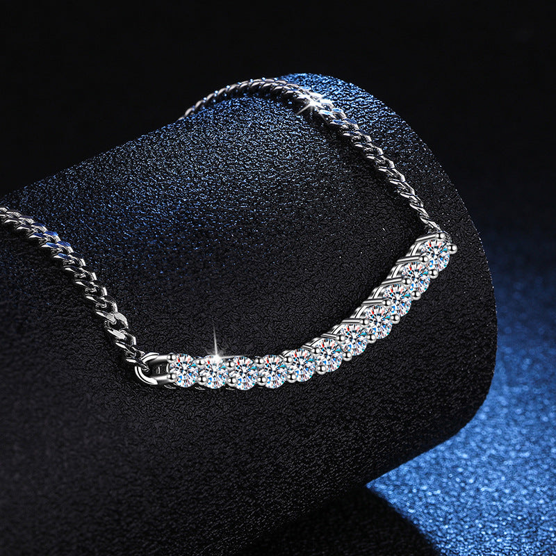 S925 Sterling Silver 2.2 Carat Sandwich Necklace