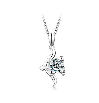 12 Constellation Pendant 925 Silver 1 Karat Moissanite Twelve Constellations Necklace Female