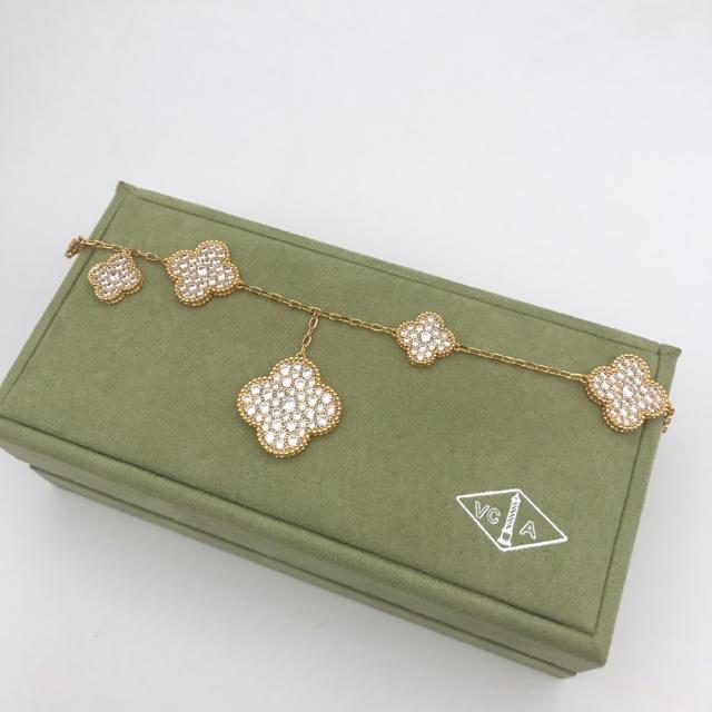 ❤vca Large and small five-flowered diamond bracelet