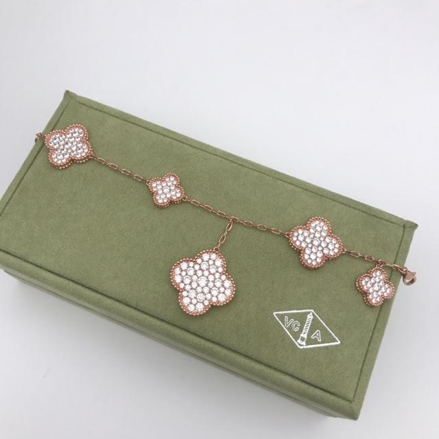 ❤vca Large and small five-flowered diamond bracelet